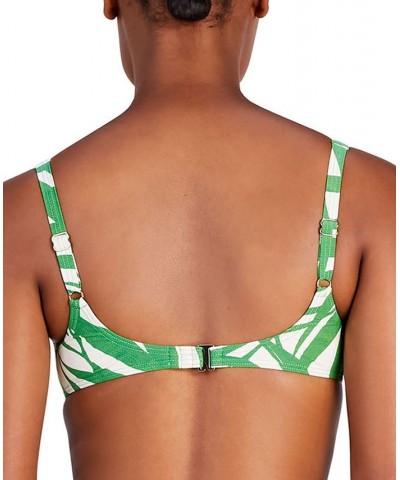 Women's Shirred Underwire Bikini Top & Skirt Overlay Bikini Bottoms Bitter Greens $47.25 Swimsuits