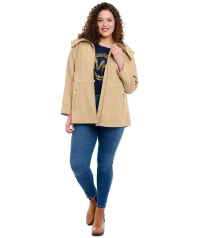 Women's Plus Size Hooded Anorak Raincoat Tan/Beige $59.20 Coats