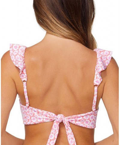 Juniors' Cannes Ruffled Printed Bikini Top Daized Out Multi $29.58 Swimsuits