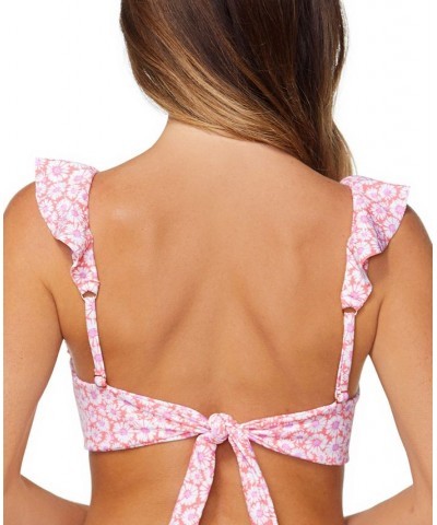 Juniors' Cannes Ruffled Printed Bikini Top Daized Out Multi $29.58 Swimsuits