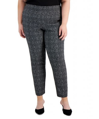 Plus Size Tummy-Control Printed Skinny Pants Deep Black $17.88 Pants