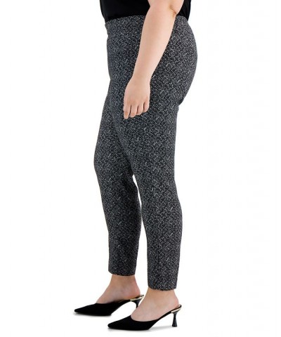 Plus Size Tummy-Control Printed Skinny Pants Deep Black $17.88 Pants