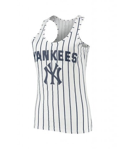 Women's Navy White New York Yankees Vigor Racerback Tank Top and Shorts Sleep Set Navy, White $32.44 Pajama