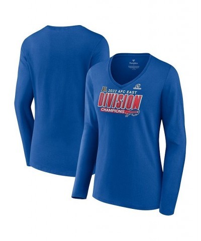 Women's Branded Royal Buffalo Bills 2022 AFC East Division Champions Divide & Conquer Long Sleeve V-Neck T-shirt Royal $24.63...