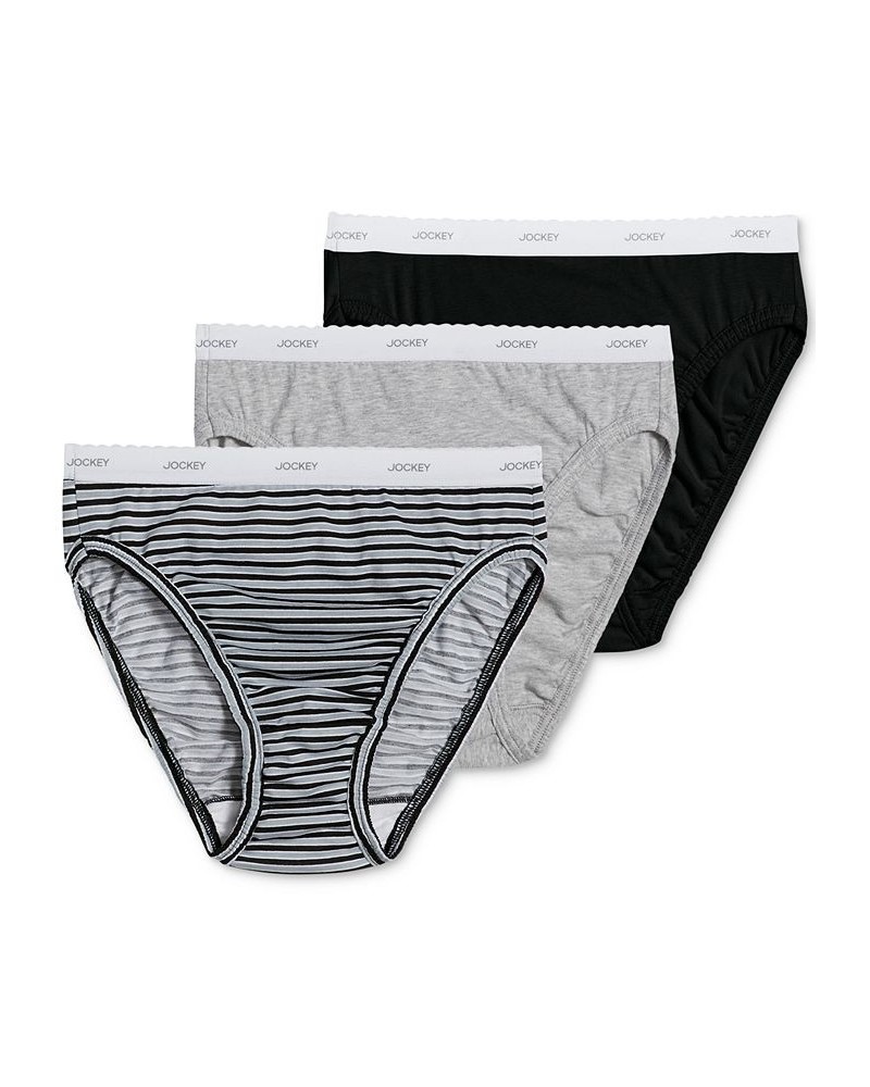 Classics French Cut Underwear 3 Pack 9480 9481 Extended Sizes Gray $12.47 Panty