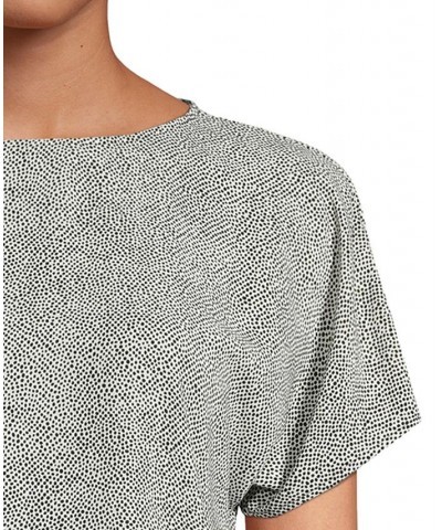 Petite Printed Boat-Neck Top Anne White/Anne Black $32.07 Tops