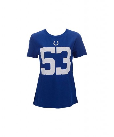 Indianapolis Colts Darius Leonard Women's Player Pride T-Shirt Blue $21.60 Tops