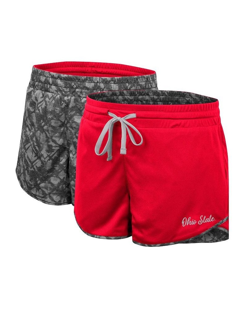 Women's Scarlet Charcoal Ohio State Buckeyes Fun Stuff Reversible Shorts Scarlet, Charcoal $21.15 Shorts