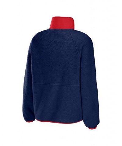 Women's Navy New England Patriots Polar Fleece Raglan Full-Snap Jacket Navy $43.70 Jackets