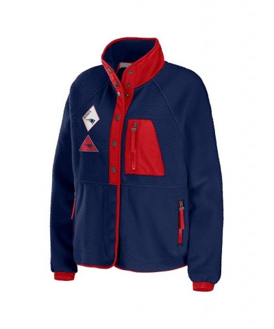 Women's Navy New England Patriots Polar Fleece Raglan Full-Snap Jacket Navy $43.70 Jackets