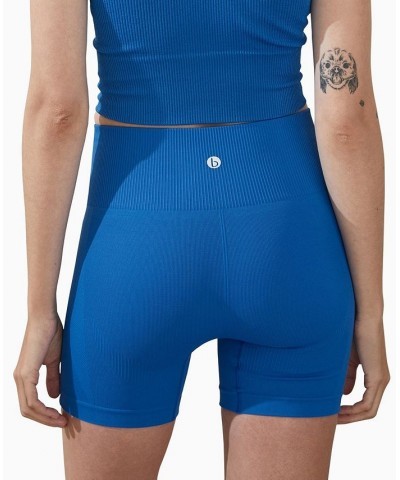 Women's Seamless Booty Sculpt Bike Shorts Marine Blue $26.54 Shorts