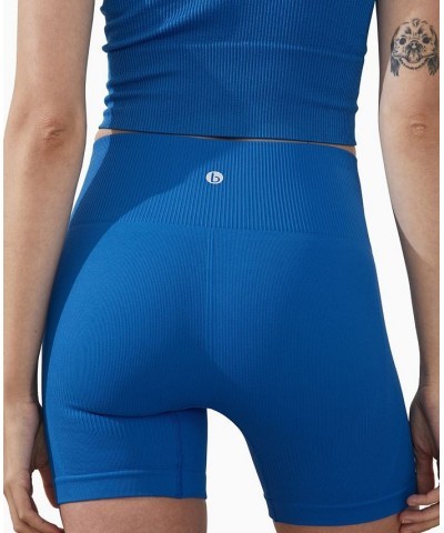 Women's Seamless Booty Sculpt Bike Shorts Marine Blue $26.54 Shorts