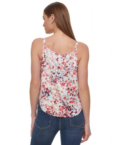 Women's Printed Square-Neck Camisole Crystal Blue Multi $28.98 Tops