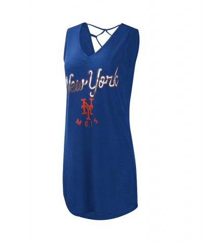 Women's Royal New York Mets Game Time Slub Beach V-Neck Cover-Up Dress Royal $23.52 Swimsuits