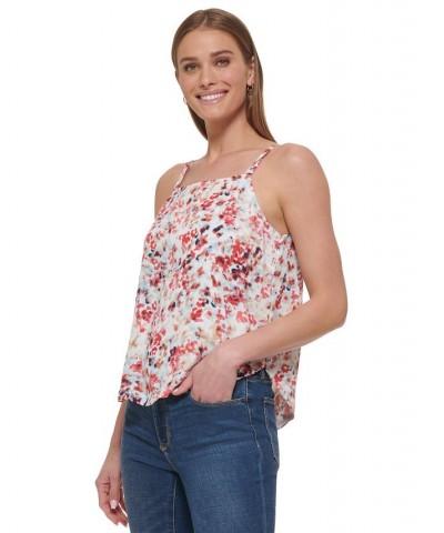 Women's Printed Square-Neck Camisole Crystal Blue Multi $28.98 Tops