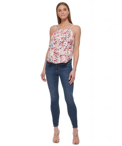 Women's Printed Square-Neck Camisole Crystal Blue Multi $28.98 Tops