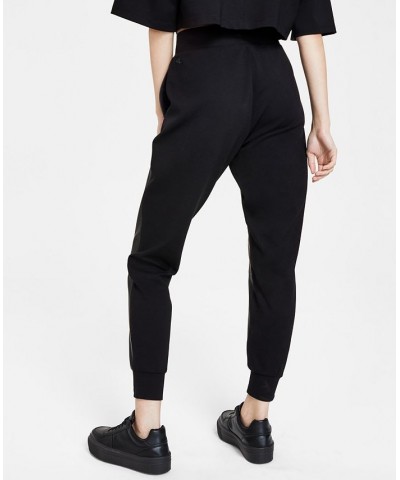 Women's Faux-Leather Jogger Pants Black $26.12 Pants