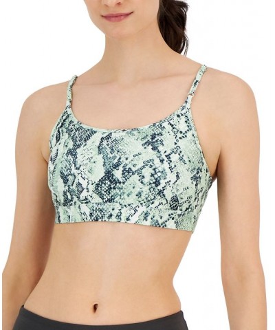 Women's Snake Print Low Impact Sports Bra Mint Wash $13.13 Bras