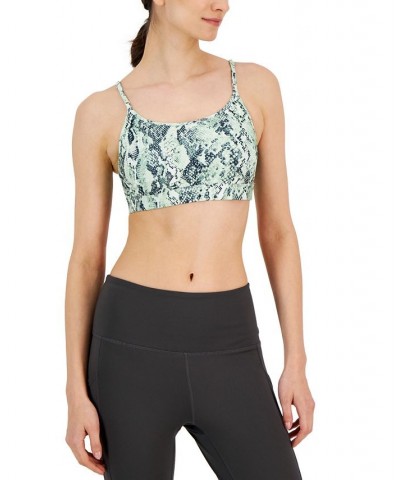 Women's Snake Print Low Impact Sports Bra Mint Wash $13.13 Bras