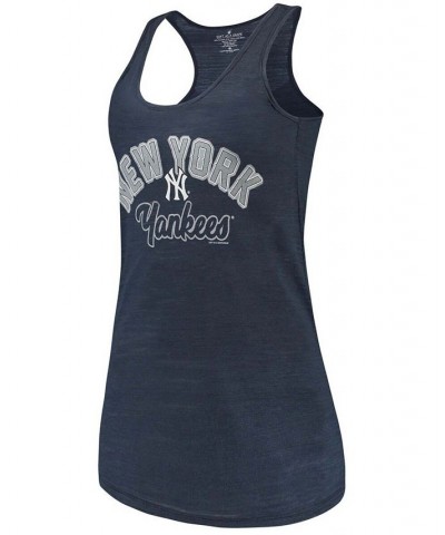 Women's Navy New York Yankees Multicount Racerback Tank Top Navy $24.96 Tops