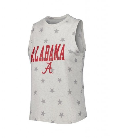 Women's Cream Alabama Crimson Tide Agenda Stars Tank Top and Shorts Sleep Set Cream $32.99 Pajama