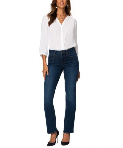 Marilyn Tummy-Control Straight-Leg Jeans Brown $34.70 Jeans