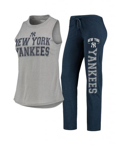 Women's Navy Heathered Gray New York Yankees Satellite Muscle Tank Top and Pants Sleep Set Navy, Heathered Gray $35.00 Pajama