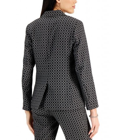 Ring-Print One-Button Blazer Black Multi $39.95 Jackets