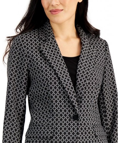 Ring-Print One-Button Blazer Black Multi $39.95 Jackets