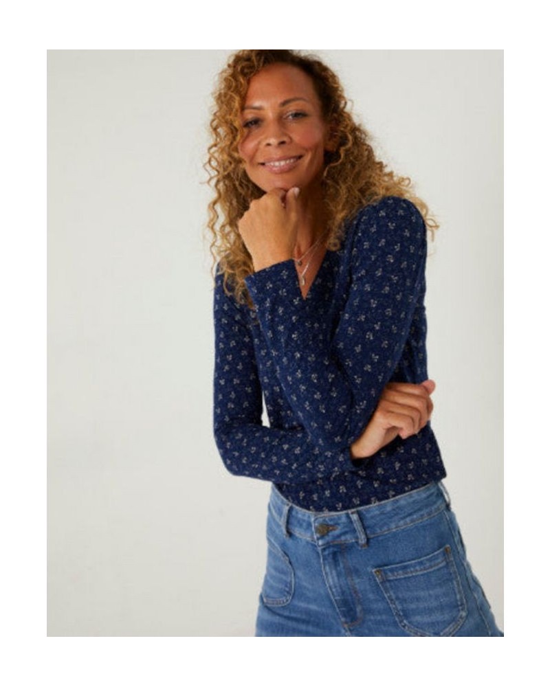 Helen Wave Dot Top - Women's Mid Navy $19.84 Tops