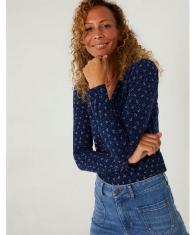 Helen Wave Dot Top - Women's Mid Navy $19.84 Tops