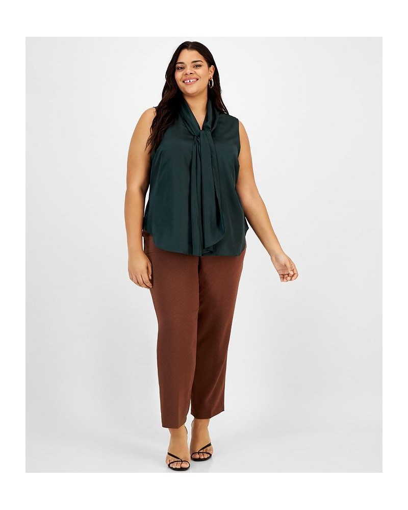 Plus Size Sleeveless Bow-Tie Blouse Green $19.98 Tops