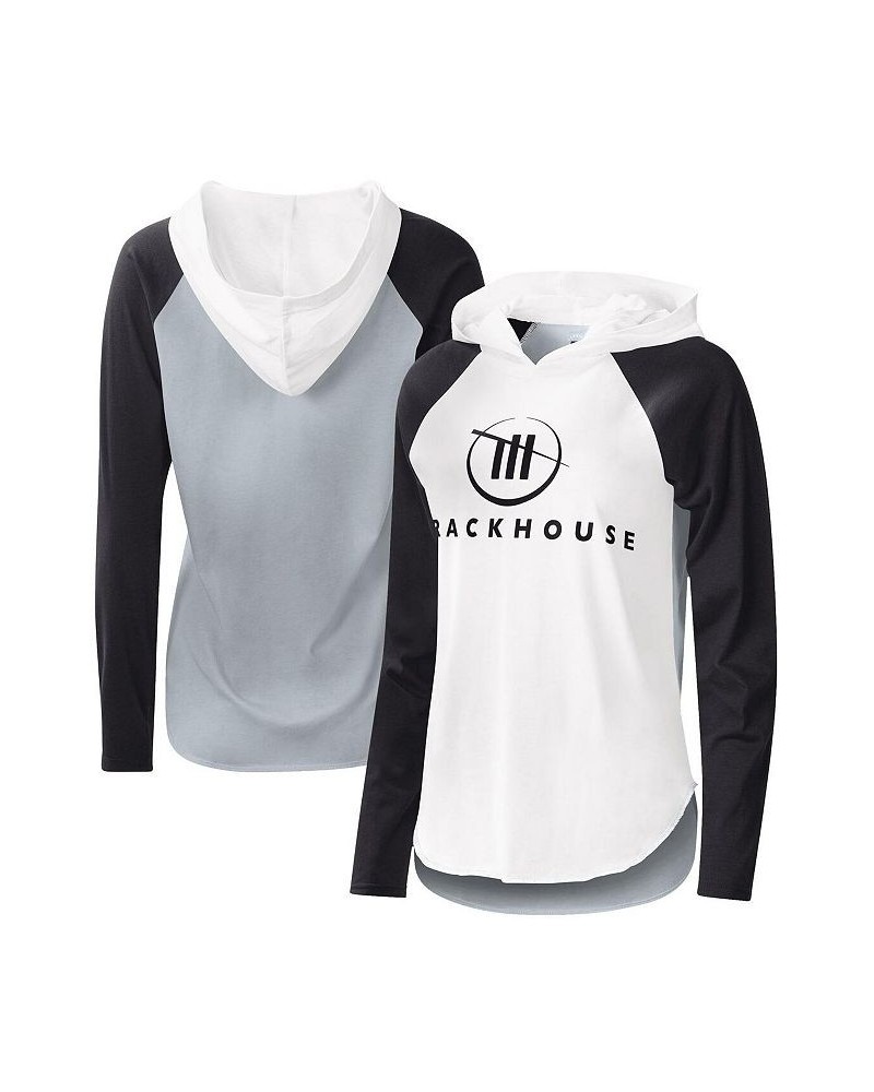 Women's White Black TRACKHOUSE RACING Triple-A Long Sleeve Hoodie T-shirt White, Black $26.99 Tops