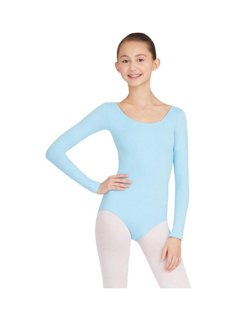 Long Sleeve Leotard Baby Blue $19.91 Tops