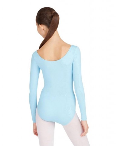 Long Sleeve Leotard Baby Blue $19.91 Tops