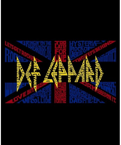 Women's Word Art Long Sleeve T-shirt - Def Leppard Top Black $21.45 Tops