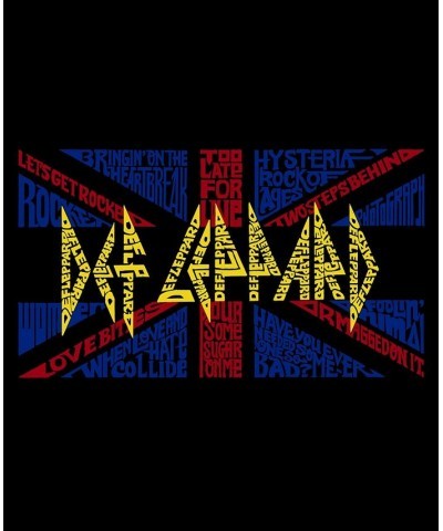 Women's Word Art Long Sleeve T-shirt - Def Leppard Top Black $21.45 Tops