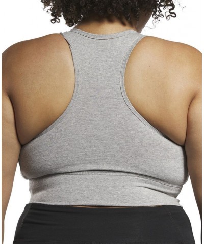 Plus Size Racerback Low Impact Sports Bra Gray $14.35 Bras