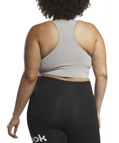 Plus Size Racerback Low Impact Sports Bra Gray $14.35 Bras