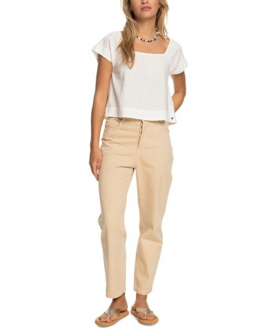 Juniors' Ocean Amor Cropped Top Snow White $30.60 Tops