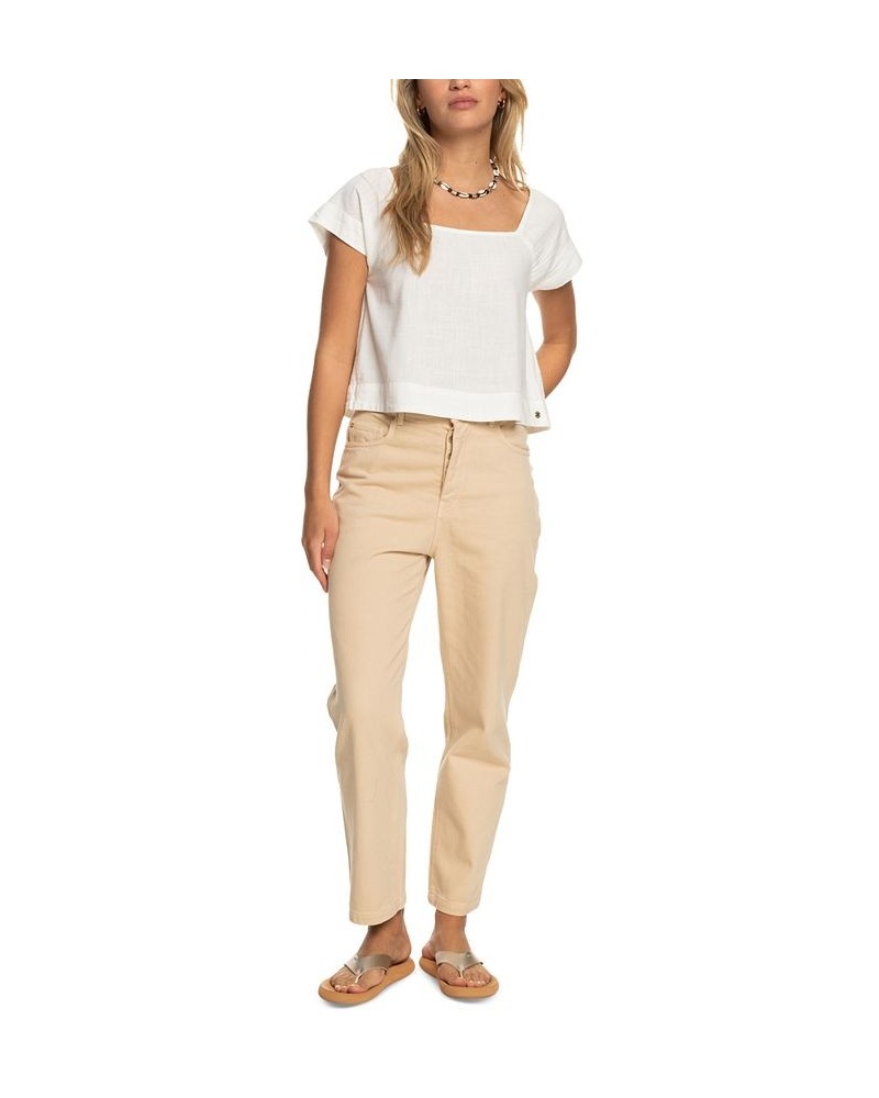 Juniors' Ocean Amor Cropped Top Snow White $30.60 Tops