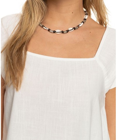 Juniors' Ocean Amor Cropped Top Snow White $30.60 Tops