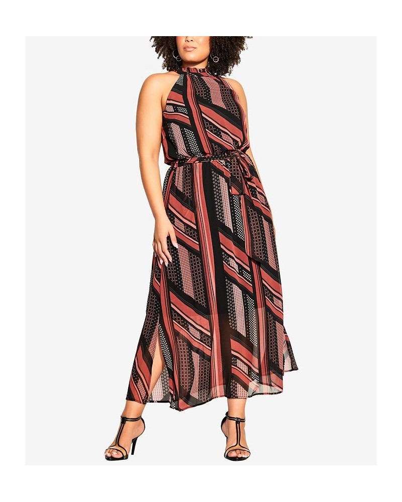 Trendy Plus Size Addison Maxi Dress Black Artisan Scarf $46.19 Dresses