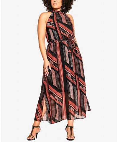 Trendy Plus Size Addison Maxi Dress Black Artisan Scarf $46.19 Dresses