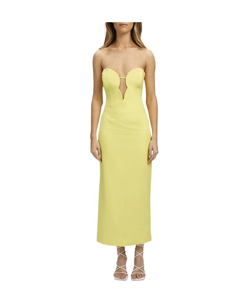 Women's Eleni Plunging-Neckline Strapless Dress Sunshine $58.38 Dresses