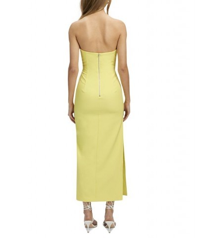 Women's Eleni Plunging-Neckline Strapless Dress Sunshine $58.38 Dresses