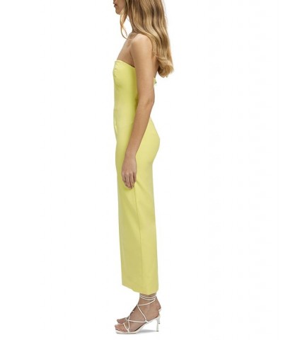 Women's Eleni Plunging-Neckline Strapless Dress Sunshine $58.38 Dresses