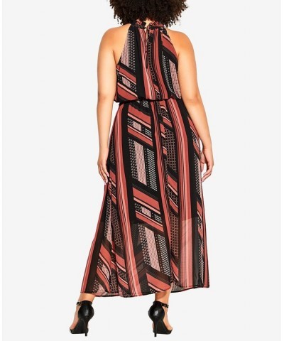 Trendy Plus Size Addison Maxi Dress Black Artisan Scarf $46.19 Dresses