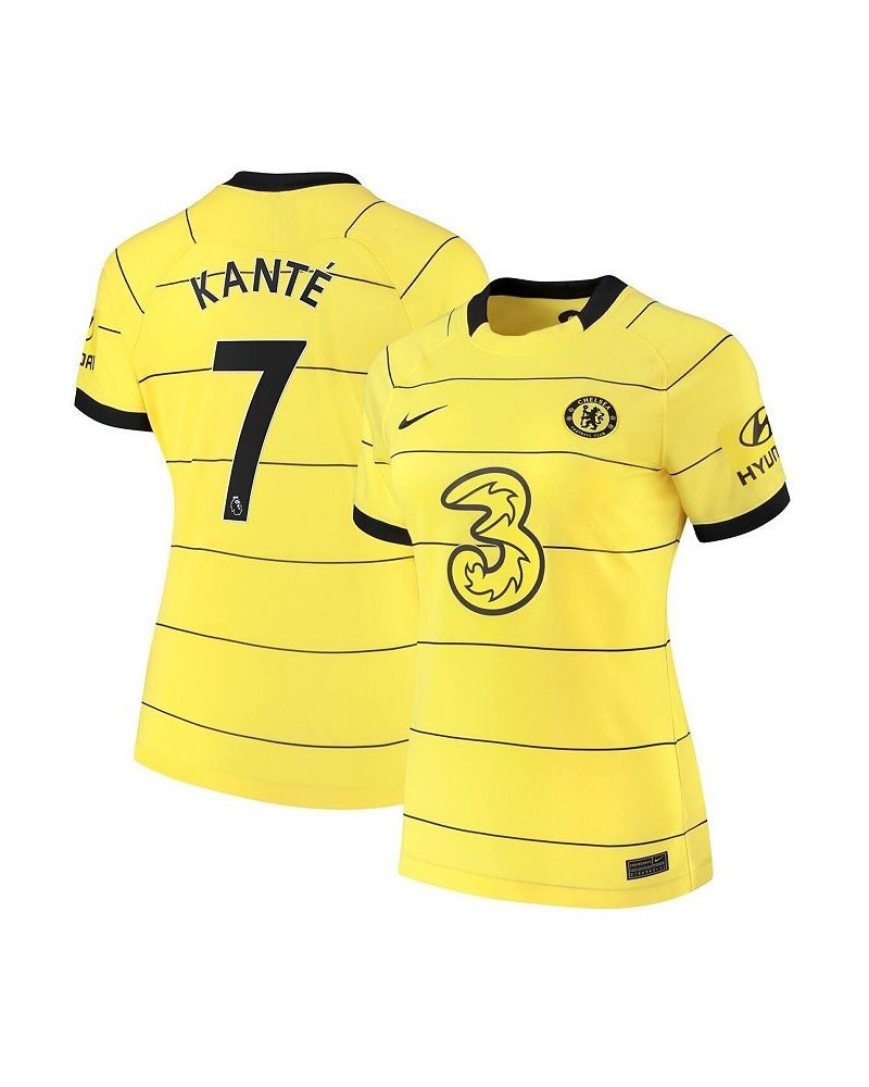 Women's N'Golo Kante Yellow Chelsea 2021/22 Away Breathe Stadium Player Jersey Yellow $53.99 Jersey