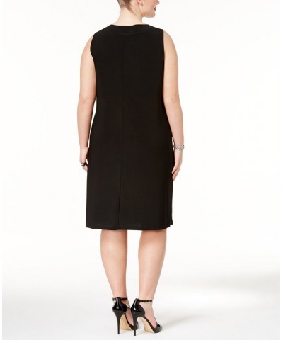 Plus Size Shift Dress and Jacket Black $49.05 Dresses